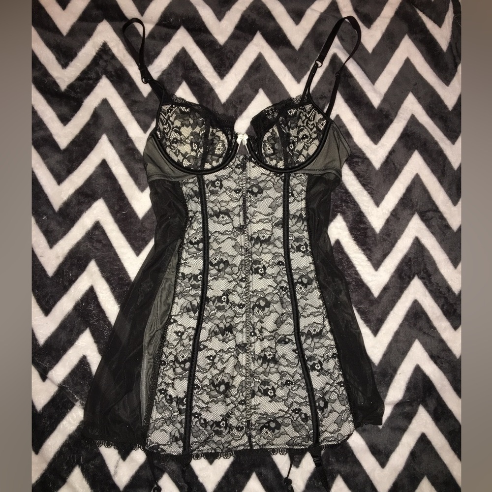 Vintage Style Victoria’s Secret Long Corset with Garter Straps